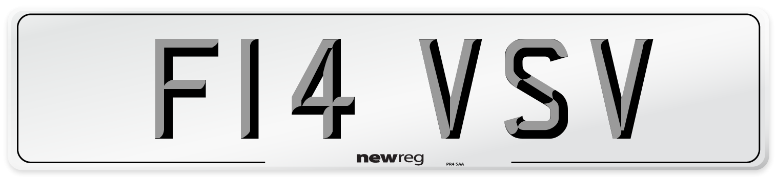 F14 VSV Number Plate from New Reg